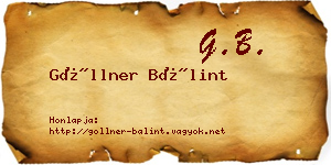 Göllner Bálint névjegykártya